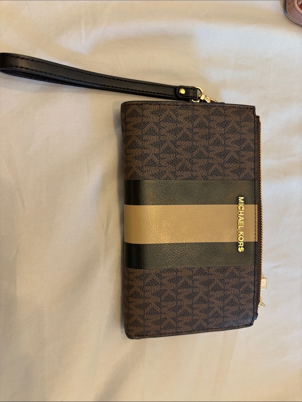 Michael Kors Adele Logo Stripe Smartphone Wristlet
